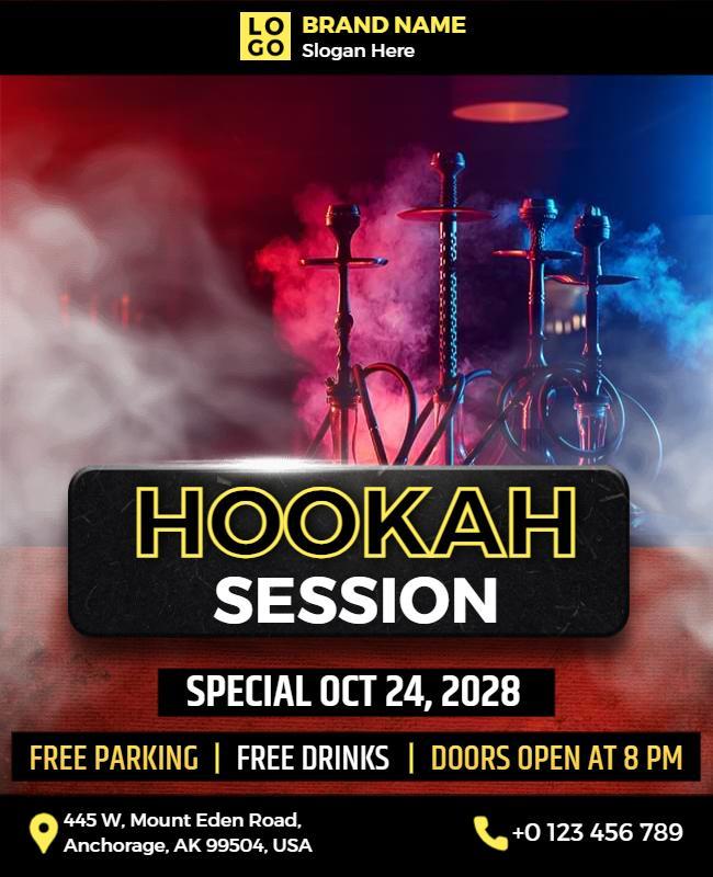 Smoke Lounge Hookah Session Event Flyer Template