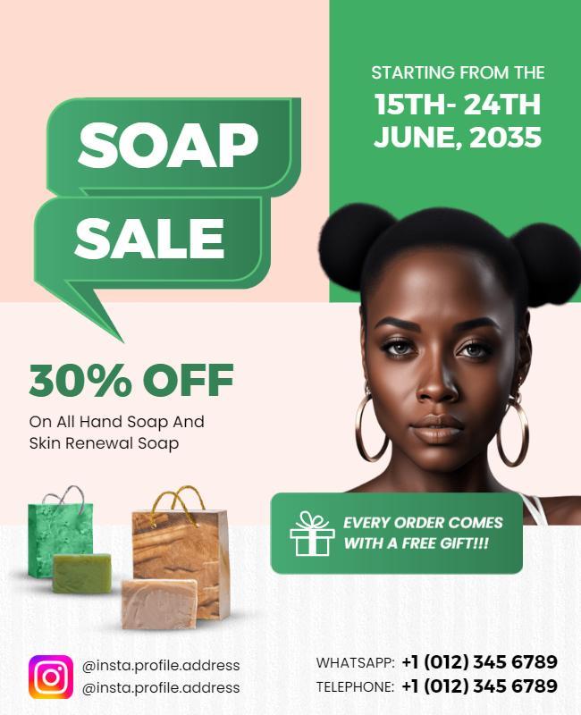 Soap Sale Discount Event Flyer Template