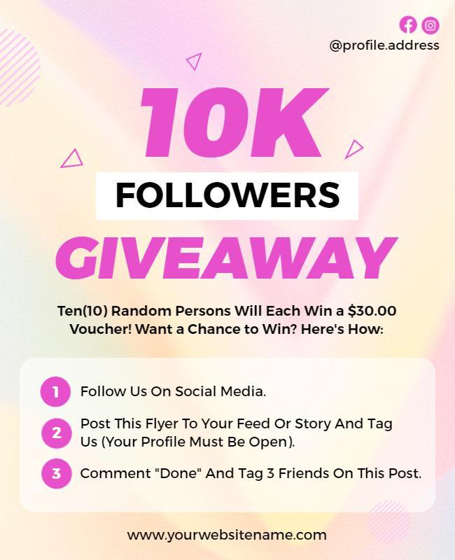 Social Media Giveaway Promotion Flyer Template