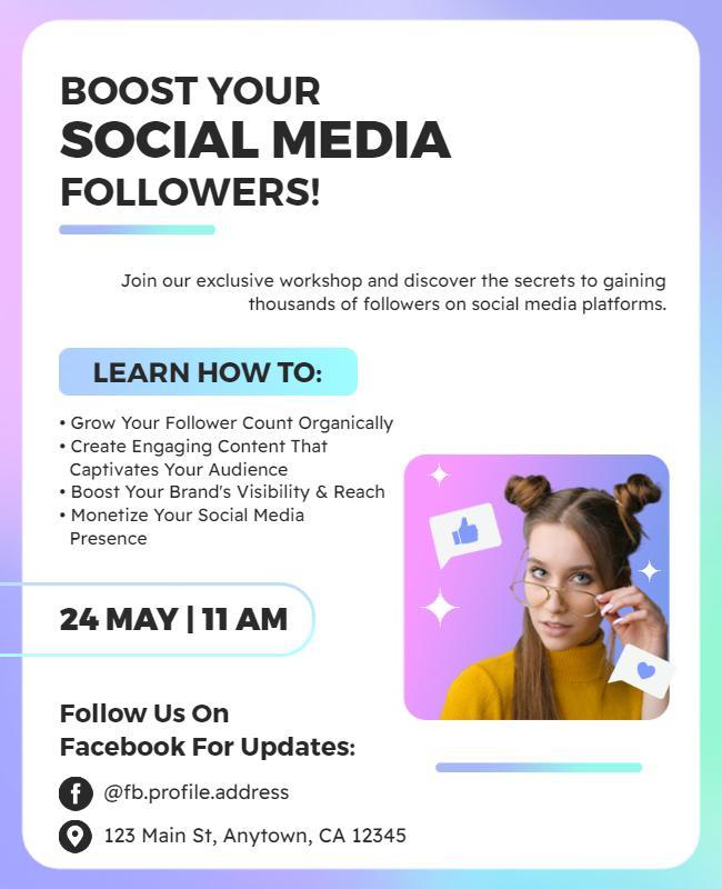 Social Media Growth Workshop Flyer Template