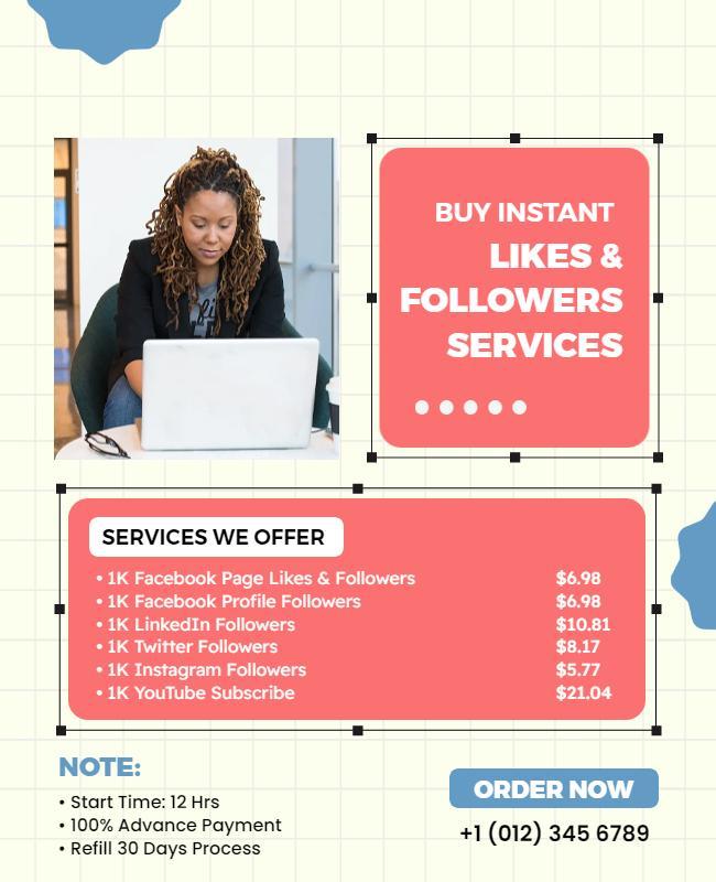 Social Media Promotion Services Flyer Template