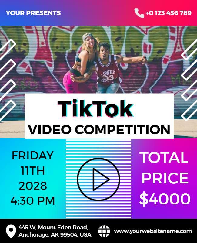 Social Media Video Competition Event Flyer Template