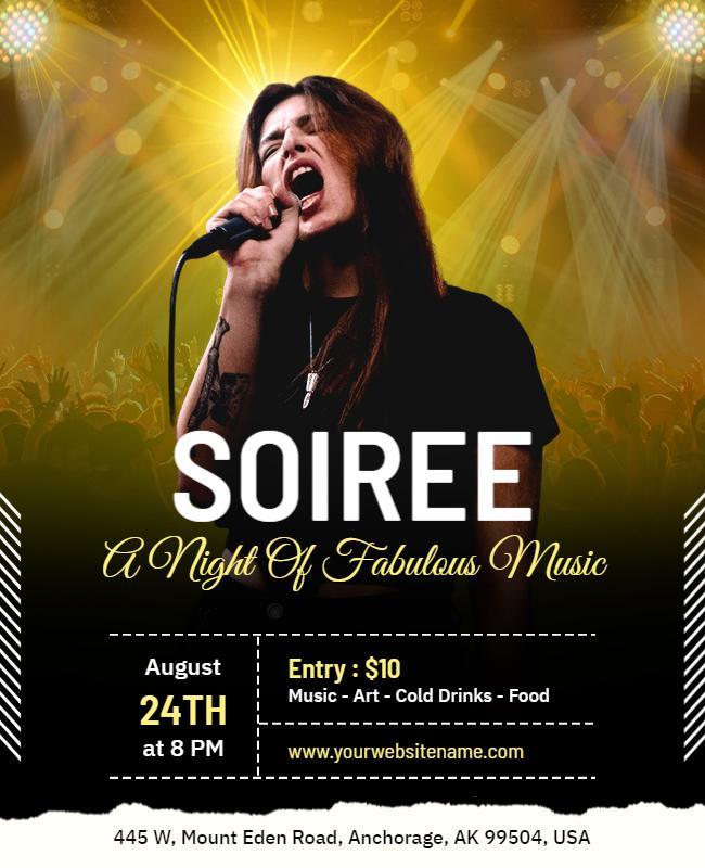 Soiree Live Music Night Flyer Template