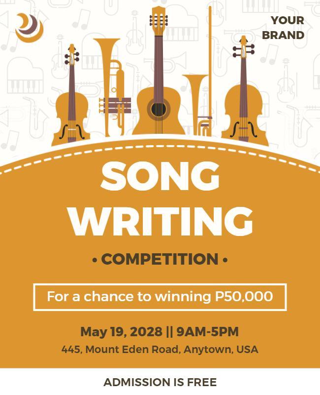 Songwriting Competition Event Flyer Template