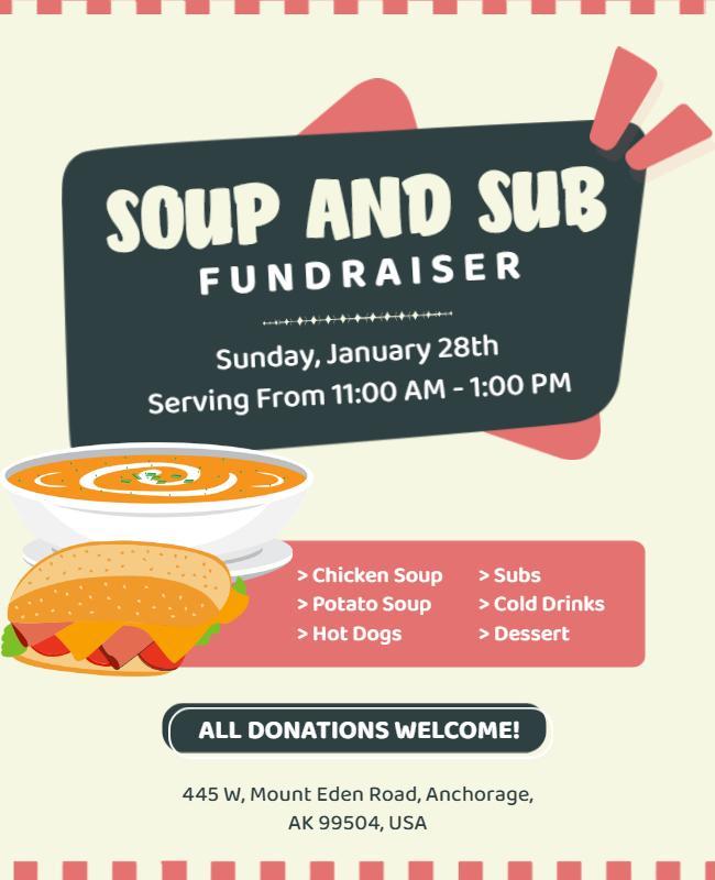 Soup and Sub Fundraiser Event Flyer Template