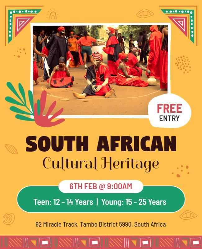 South African Cultural Heritage Event Flyer Template