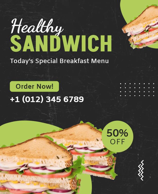 Special Breakfast Sandwich Promotion Flyer Template