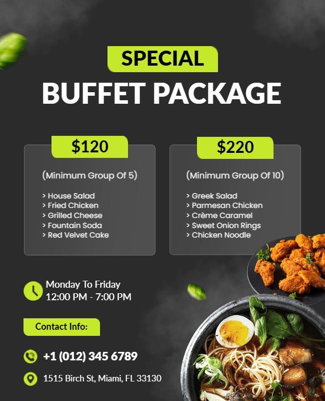 Special Buffet Package Promotion Flyer Template