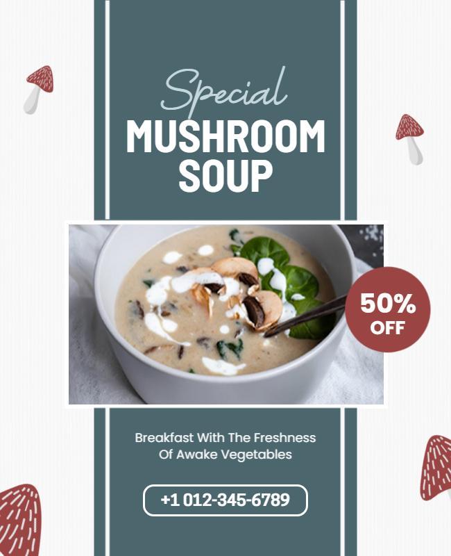 Special Mushroom Soup Promotional Flyer Template