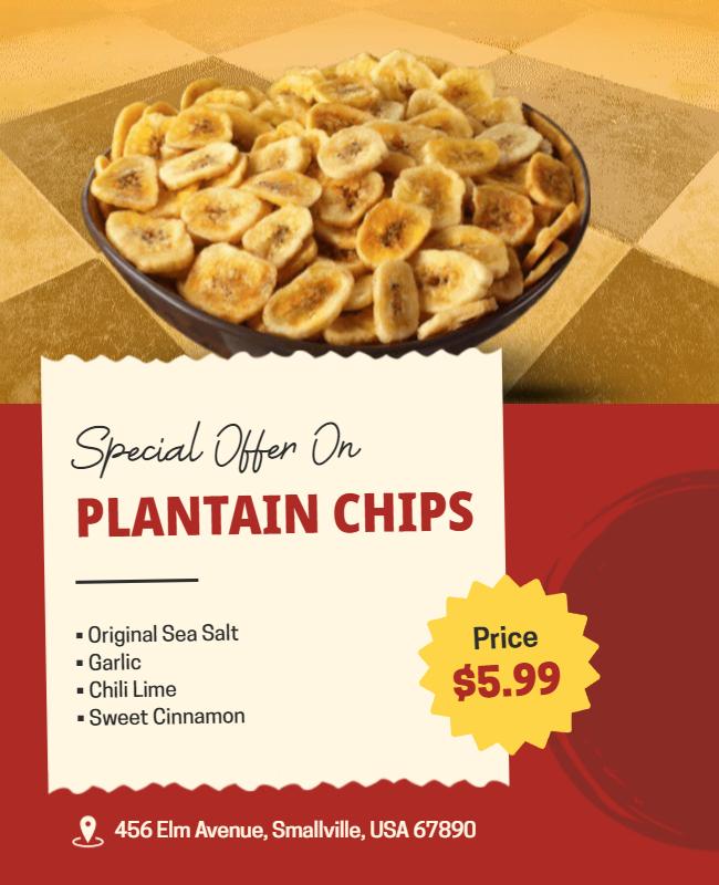 Special Offer on Plantain Chips Flyer Template