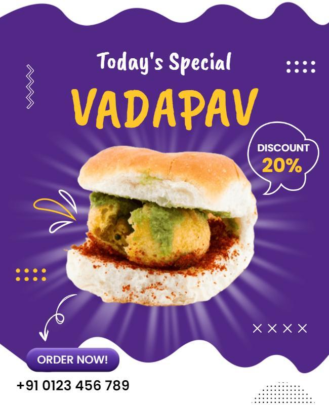 Special Vadapav Discount Offer Flyer Template