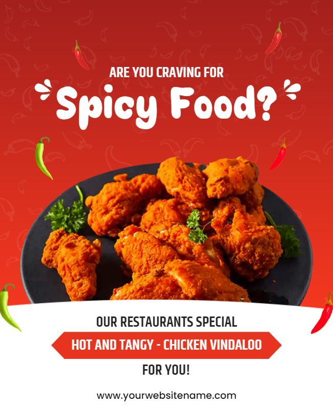 Spicy Chicken Vindaloo Special Offer Flyer Template