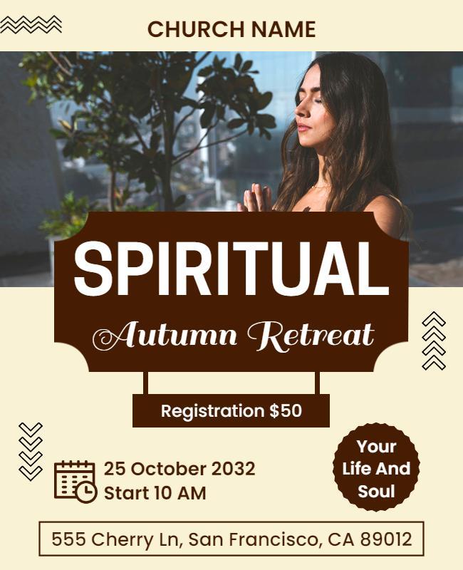 Spiritual Autumn Retreat Event Flyer Template