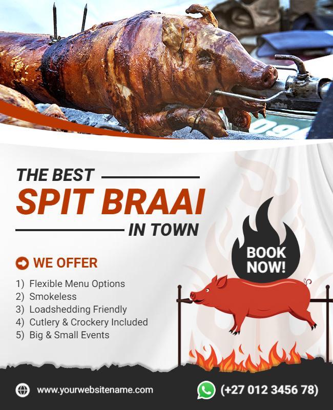 Spit Braai Catering Event Flyer Template