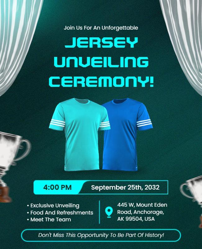 Sports Jersey Unveiling Ceremony Flyer Template