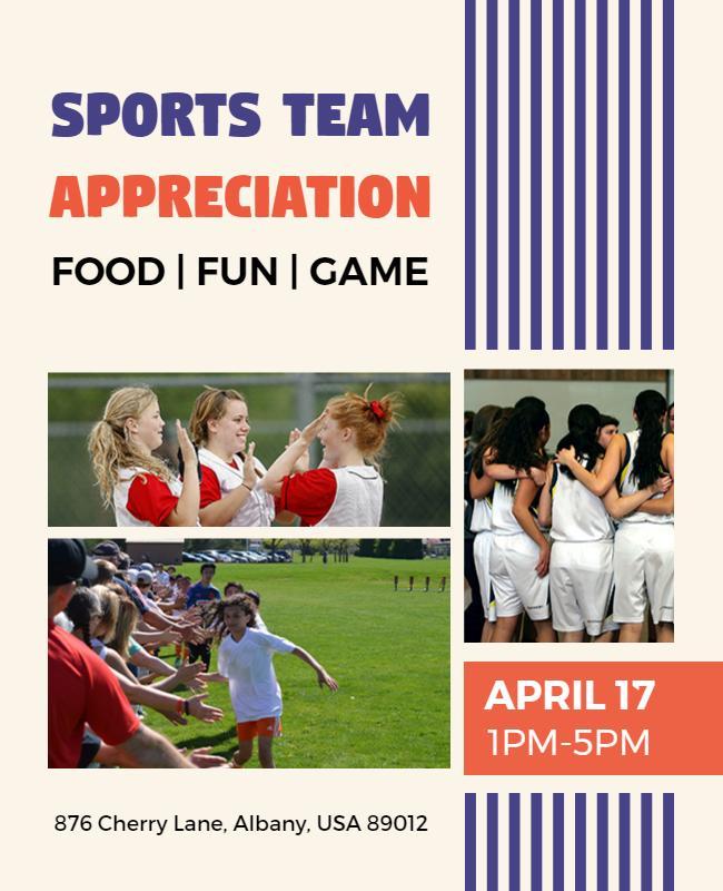 Sports Team Appreciation Event Flyer Template