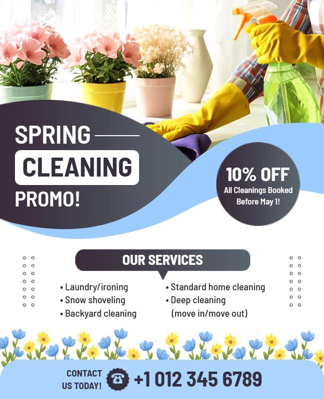 Spring Cleaning Promotional Services Flyer Template