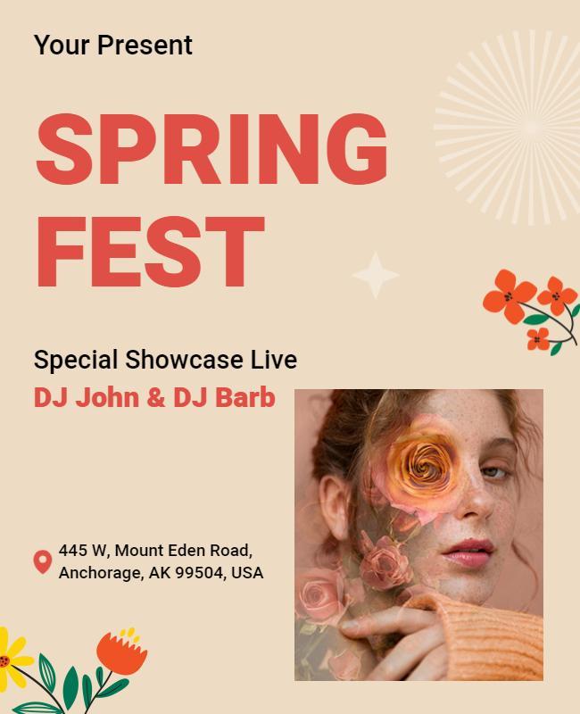 Spring Fest Dj Showcase Flyer Template