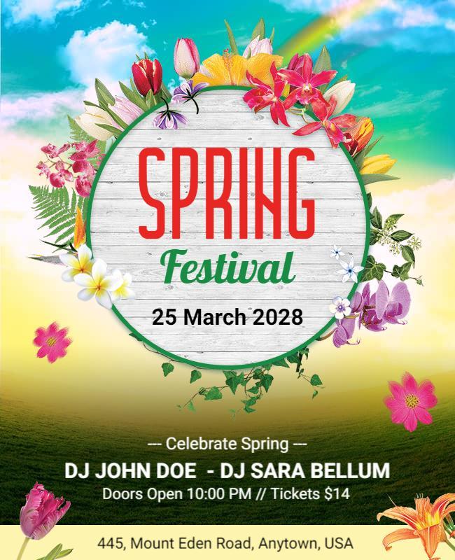 Spring Festival Celebration Flyer Template