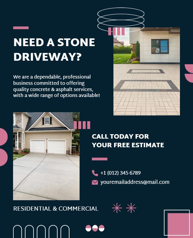 Stone Driveway Installation Service Flyer Template