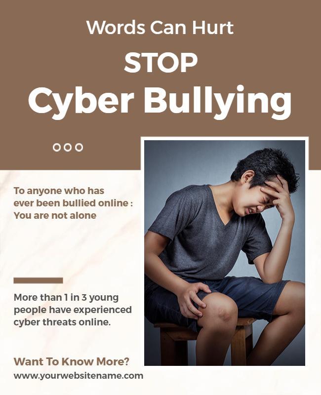 Stop Cyber Bullying Awareness Flyer Template