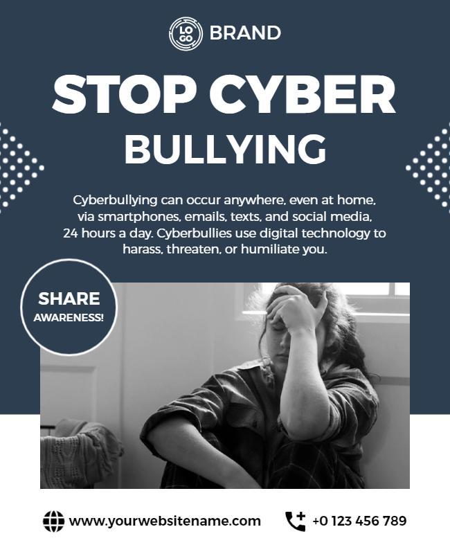 Stop Cyberbullying Awareness Campaign Flyer Template