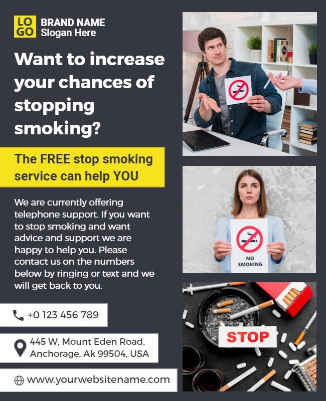 Stop Smoking Support Service Flyer Template