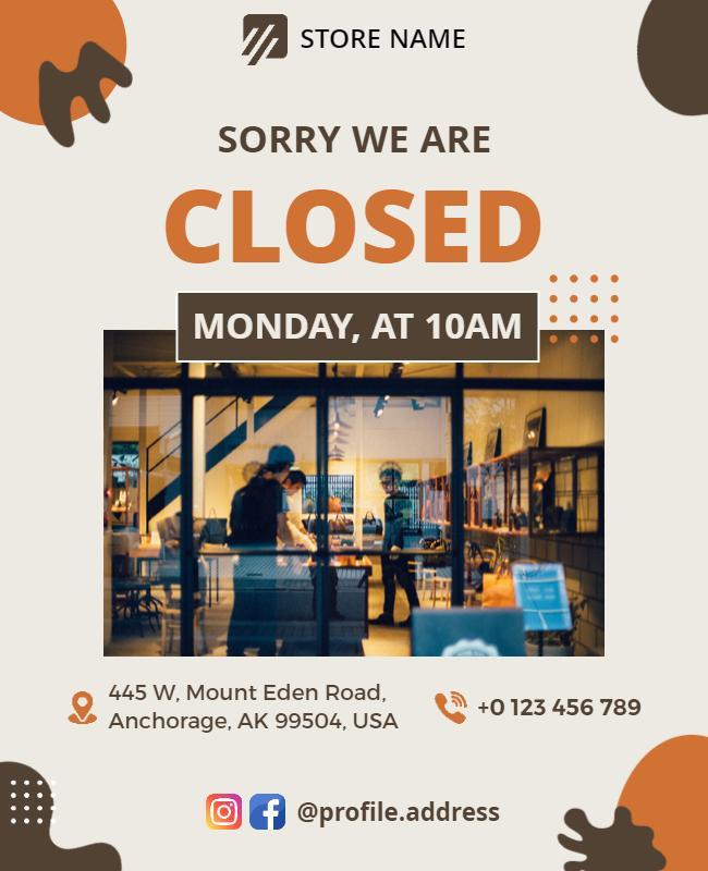 Store Closure Announcement Flyer Template