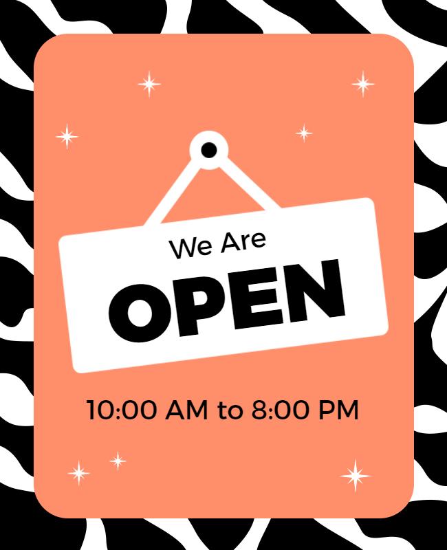 Store Opening Hours Announcement Flyer Template