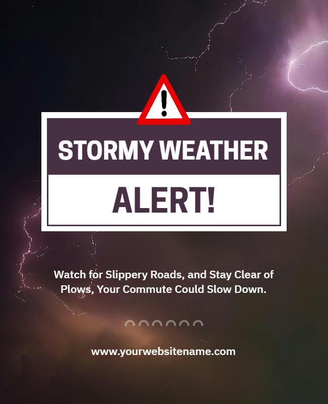 Stormy Weather Alert Warning Flyer Template