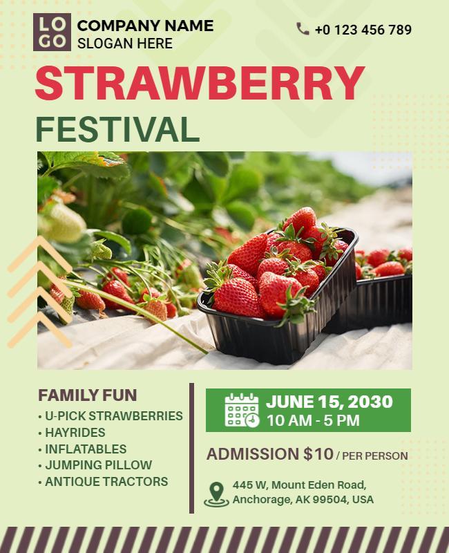 Strawberry Festival Family Fun Flyer Template