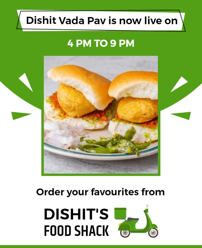 Street Food Promotional Flyer for Vada Pav Special Template