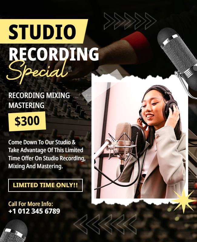 Studio Recording Services Promotional Flyer Template