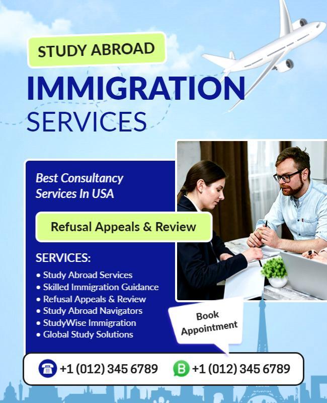 Study Abroad Immigration Services Flyer Template