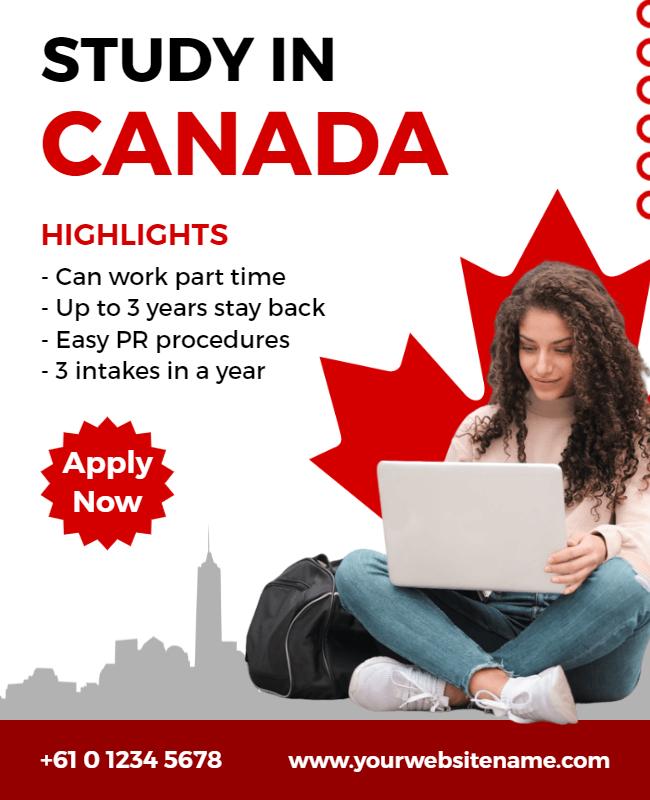 Study in Canada Opportunities Flyer Template