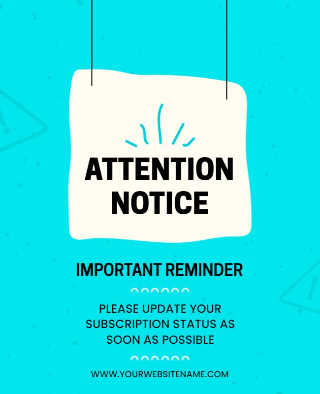 Subscription Update Reminder Flyer Template