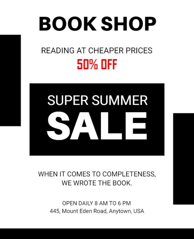 Summer Book Sale Promotion Flyer Template