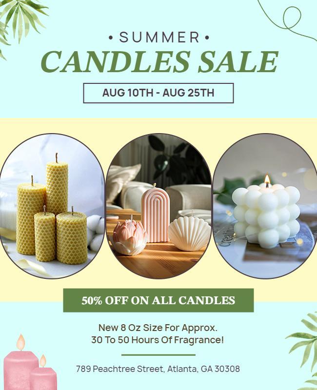 Summer Candle Sale Promotion Flyer Template