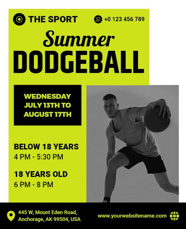 Summer Dodgeball Tournament Flyer Template