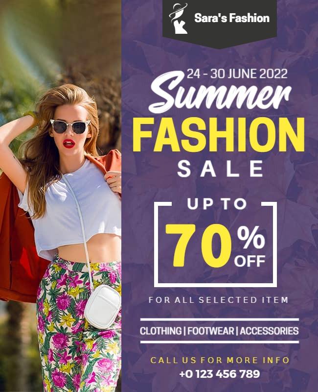 Summer Fashion Sale Discount Flyer Template