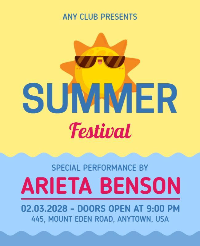 Summer Festival Special Performance Flyer Template