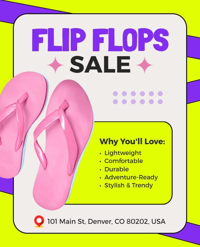 Summer Flip Flops Sale Flyer Template