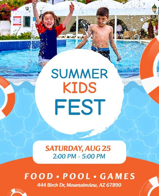 Summer Kids Pool Fest Flyer Template