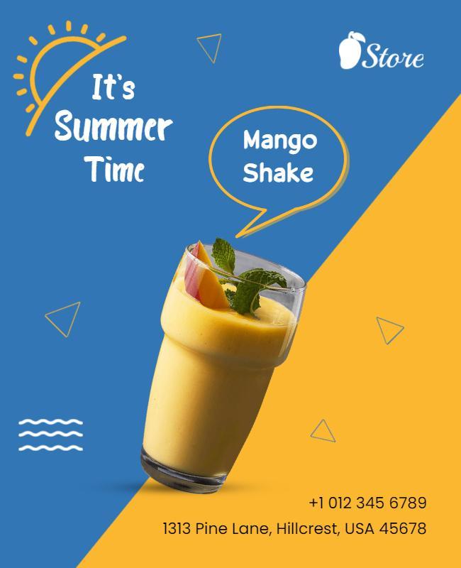 Summer Mango Shake Promotion Flyer Template