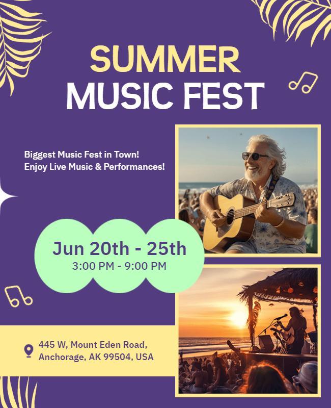 Summer Music Festival Event Flyer Template