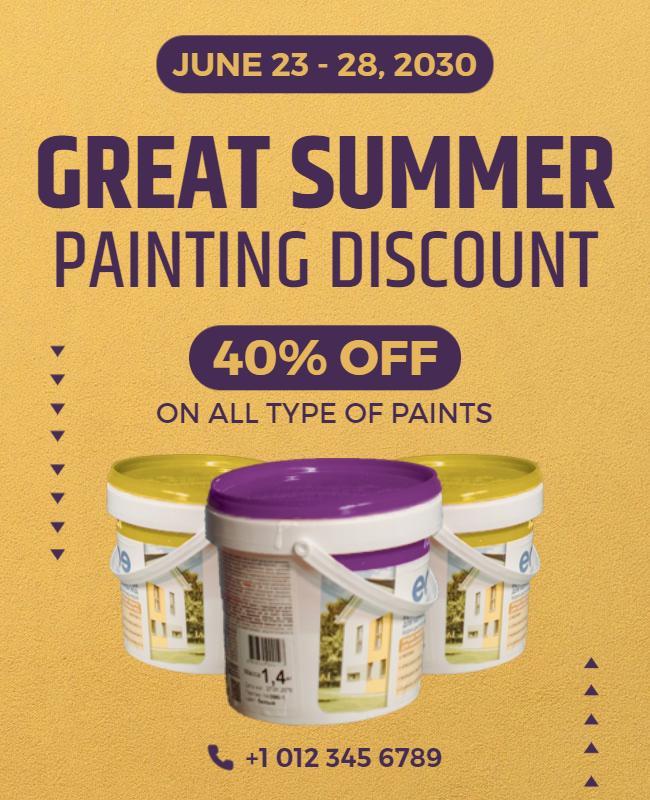 Summer Paint Sale Discount Flyer Template