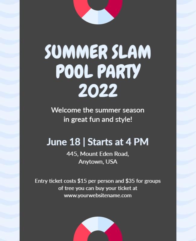 Summer Pool Party Event Flyer Template