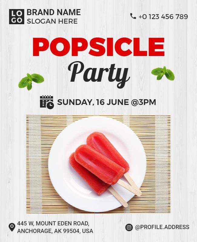 Summer Popsicle Party Event Flyer Template