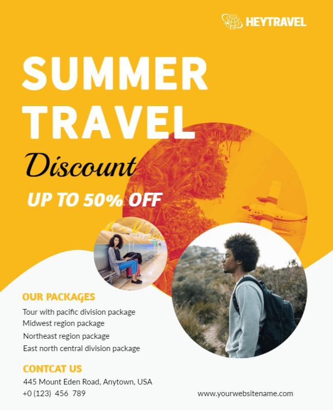 Summer Travel Discount Promotion Flyer Template