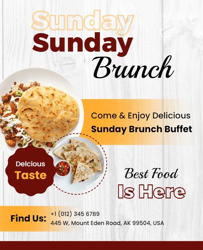 Sunday Brunch Buffet Invitation Flyer Template